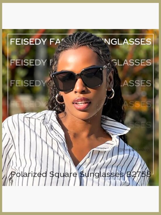 Polarized Square Sunglasses Oversized Vintage Classic Simple  display picture 3